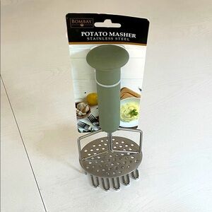 Bombay Green and Silver Dual Potato Masher